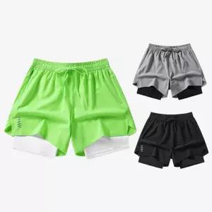 [아이에스이랩]이중 트레이닝 반바지 수영 헬스 런닝 숏팬츠 I5PT047