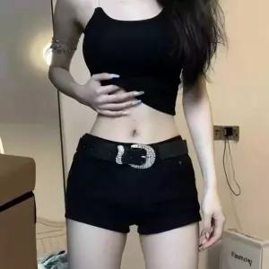 여친 블랙 청 여름 핫팬츠 청반바지 로우 러블리 반바지 y2k 다올2