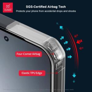 카메라 바디 실리콘 케이스Xundd 샤오미 15T 에어백 충격 방지 투명 후면 커버, 카메라 보호 하이브리드 쉘