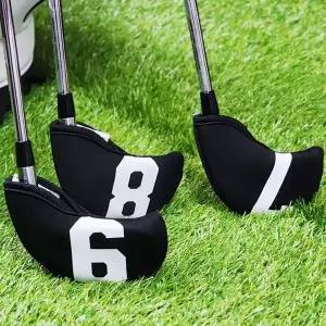 [골드스마일]아이언커버세트 골프채 10P 빅넘버 헤드커버 검정