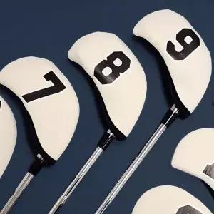 [골드스마일]골프채 헤드커버 빅넘버 아이언커버세트 흰색 10P