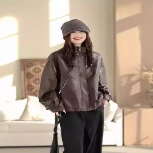 빈티지 캐주얼 여친 레더 스트링 차이나 가죽 코트 자켓 SPO마켓1