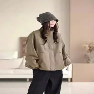 여성 빈티지 캐주얼 차이나 재킷 코트 레더 가죽 SPO마켓1