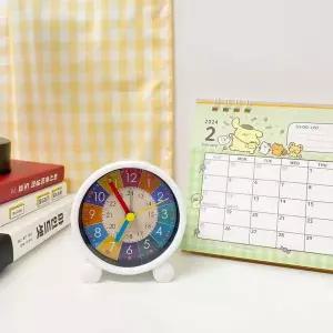 [셀러에이드]무소음 교육용시계 미니 알람 탁상시계