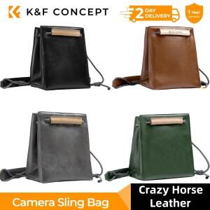 K&F 콘셉트 와일더니스 카메라 슬링백 클래식 크레이지 호스 PU 가죽 여행용 숄더백 (캐논호환  소니호환 D