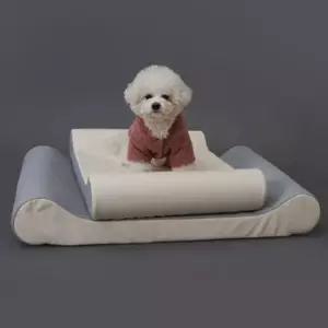 [반려] 방수 1P 쇼파 그레이 매트 곡선 강아지 침대 대형