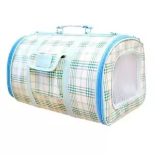 [반려] 파스텔 강아지 이동 스카이블루 체크 1P 가방 대형