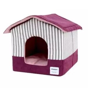 [반려] 레드와인 쿠션 강아지 체크 휴식 하우스 1P 소형견