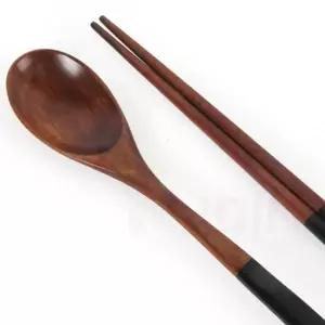 옻칠 나무 수저 젓가락 1세트 EN