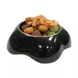 강아지 플라워 보울 블랙 M 1P 반려견 스텐 급식기 고양이밥그릇