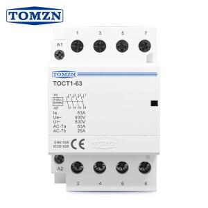 TOCT1 4P 63A 110V 코일 400V~ 50/60HZ Din 레일 가정용 AC 모듈형 접촉기 4NO OR 2NO 2NC