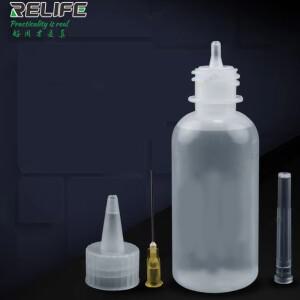 호환 RELIFE RL-054 50ML 솔벤트 병 바늘 팁 납땜 청소 액체 플럭스 알코올 오일 디스펜서 플라스틱 손 빈