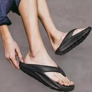 [옷자락]남성 여름 패턴 쿠셔닝 푹신 무지 슬리퍼 쪼리