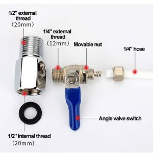 호환 볼밸브 정수기 역삼투 티 입구 세트  1/2 BSP-1/4 튜브  가정용 액세서리