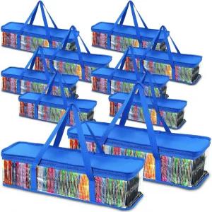 Wanger 10피스 CD 보관 가방 투명 PVC DVD 케이스 방수 홀더 및 앨범 비디오 게임용 지퍼 클리어 미디어