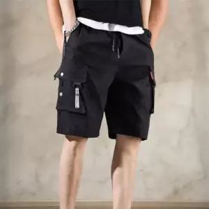 [옷자락]남성 면혼합 캐주얼 포켓 카고 밴딩 숏팬츠