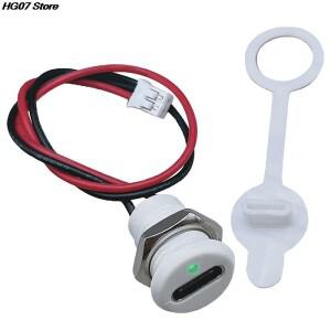 USB-C 2 핀 고전류 충전 소켓  PH2.0 너트 스냅 잠금 플레이트  TYPE-C 암 방수 커넥터 잭  1 개