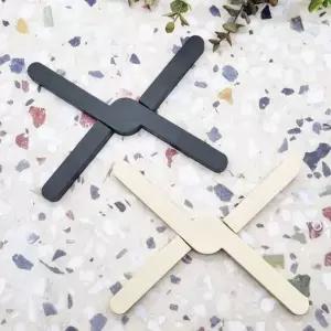 냄비받침대 실리콘 접이식 인테리어 접시 받침 블랙