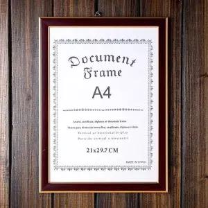 A4 상장액자 (브라운) 졸업장사진 벽걸이 액자