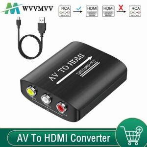 WvvMvv RCA to HDMI 호환 컨버터 박스  HD 720P  1080P AV 어댑터  프로젝터 셋톱 DVD HDTV용