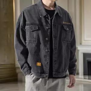 [옷자락]남자 레터링 자수 봄 데님 빅사이즈 청자켓