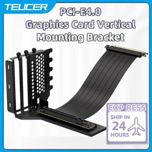 TEUCER 수직 GPU 장착 브래킷 그래픽 카드 홀더 키트(20cm PCI-E 4.0x16 방지 라이저 케이블 90도 포함)