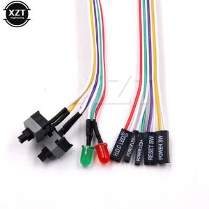 범용 하이 퀄리티 PC 케이스  레드 그린 LED 램프  ATX 전원 공급 장치 리셋 HDD 스위치 리드  마더보드 케