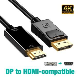 1.8M 디스플레이포트 to HDMI 케이블 DP 남성-남성 VGA DVI 비디오 오디오 4K 1080P 컴퓨터 노트북 TV 프로