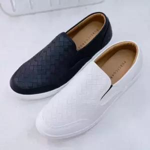 [옷자락]남자 클래식 위빙 짜임 블랙 화이트 단화 슬립온