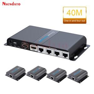 LKV714pro HDMI POE 연장기 분배기 1입력 4출력 1080P 비디오 송수신기 케이블 Cat6/7 RJ45 40M 지원