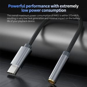 KZ  AM01 타입-C to 3.5mm 오디오 어댑터 32bit/384kHz 하이파이 DAC+IC 앰프 듀얼 칩 이어폰 케이블 시리