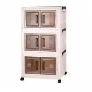 [JED] 투명문 리빙박스 폴딩박스 서랍장 수납박스 3단 45cm