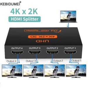 4K 2K HDMI 호환 분배기 1 in 4 Out 비디오 스위처 케이블 어댑터 플스호환 노트북 모니터 TV 박스 프로젝