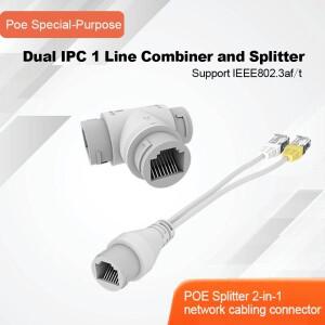 POE 분배기 2-in-1 네트워크 케이블링 커넥터 HD IP 카메라 CCTV 액세서리용 3방향 RJ45