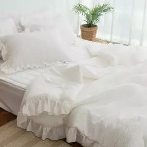 [무료배송] 크림 뱀부 여름 침구 세트 Q 시어서커 이불 침대패드