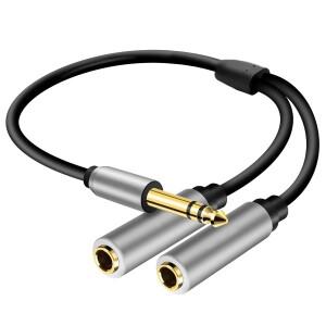 6.5 1/4 인치 스테레오 1 ~ 2 Y 분배기 6.35mm TRS-듀얼 잭 오디오 연장 코드 앰프 믹서 스피커 헤드폰