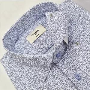 [레노마]일반핏/팬슬라인 미니멀 서커 프린트/지지미 반소매 셔츠 RPUSG1271 BU_US