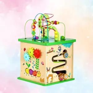 5가지 소근육 감각활동 큐브 원목 롤러코스터 생일선물 촉감학습 조카선물