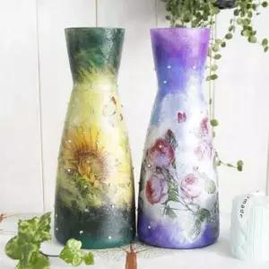 수제작 플라워 유리화병 (2types) 꽃병 수제꽃병 화병