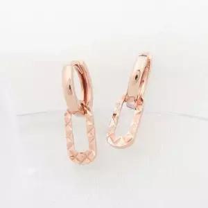 14K 금침 로즈골드 미니 컷팅 원터치 링 귀걸이 14k금침귀걸이