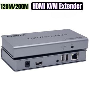 RJ45 이더넷 Cat5e 6 케이블을 통한 120M HDMI KVM 익스텐더 오디오 비디오 지원 USB 마우스 키보드 루프