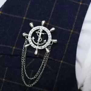 남성용 정장 브로치 앵커 디자인 스타일 포인트