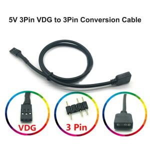 1pc 5V 3Pin VDG to ARGB SYNC 어댑터 케이블  Gigabyte 마더 보드 동기화 PC 섀시 냉각 팬 액세서리
