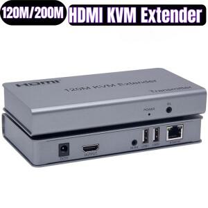 4K 120M HDMI KVM 익스텐더 RJ45 이더넷 Cat5e 6 케이블 전송 오디오 비디오 지원 USB 마우스 키보드