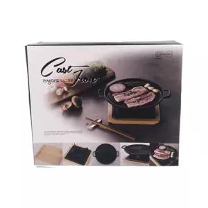 리빙아트 무쇠 그릴팬 25cm통주물 그릴 요리 구이 고기 조리도구 주방용품 캠핑 모든열원가능