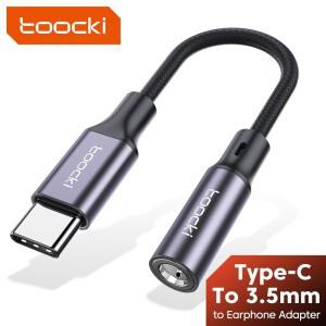 Toocki USB C타입 3.5 잭 이어폰 어댑터  C-3.5mm 헤드폰 AUX 오디오 케이블  화웨이호환 P30 샤오미호환
