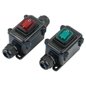 IP65 인라인 전원 코드 해양 로커 스위치 켜기 끄기 방수 정션 박스 20A 고전류 Connetor 야외 250V