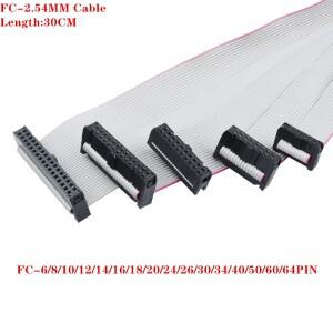 2.54MM 피치 FC-6/8/10/12/16/20/26/30/40/50/60/64 핀 30CM JTAG ISP 다운로드 케이블 DC3 IDC 박스 헤더