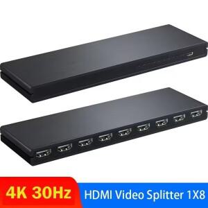 4K 1x8 HDMI 분배기 오디오 비디오 변환기 DVD xbox호환 플스호환 노트북 PC-TV 모니터 1 in 8 Out 복사 모