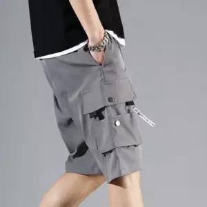 [옷자락]남성 면혼방 캐주얼 포켓 카고반바지 밴딩